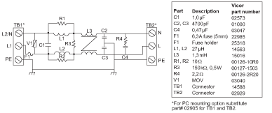 Figure 4. Input EMI filter for EN55022, Level B compliance